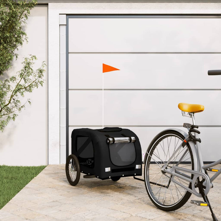 Vidaxl Dog Bike Trailer Oxford Fabric et Iron Black