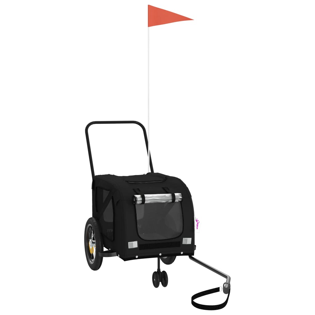 Vidaxl Dog Bike Trailer Oxford Fabric et Iron Black