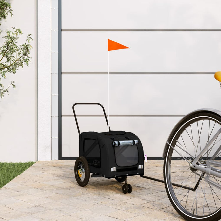 Vidaxl Dog Bike Trailer Oxford Fabric et Iron Black