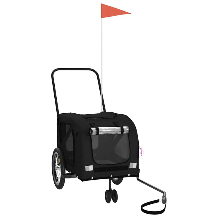 VidaXL remorque vélo pour animaux de compagnie tissu oxford noir et fer