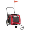 Vidaxl Dog Bike Trailer Oxford Fabric et fer rouge et gris