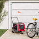 Vidaxl Dog Bike Trailer Oxford Fabric et fer rouge et gris