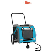Vidaxl Dog Bike Trailer Oxford Fabric et Fer Bleu et gris - afbeelding 2