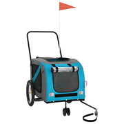 Vidaxl Dog Bike Trailer Oxford Fabric et Fer Bleu et gris - afbeelding 3