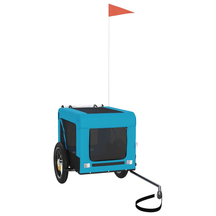 Vidaxl Dog Bike Trailer Oxford Fabric et Fer Bleu et noir