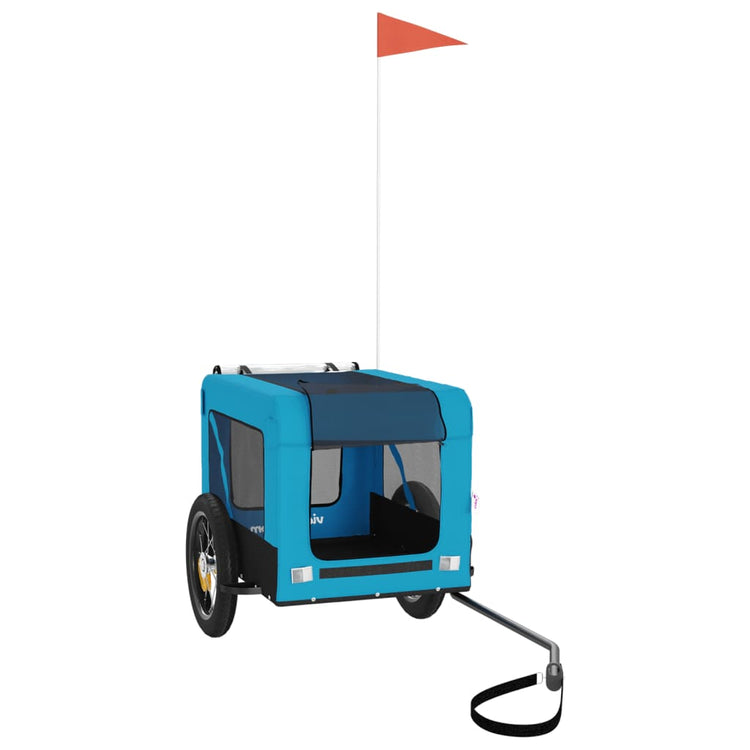 Vidaxl Dog Bike Trailer Oxford Fabric et Fer Bleu et noir
