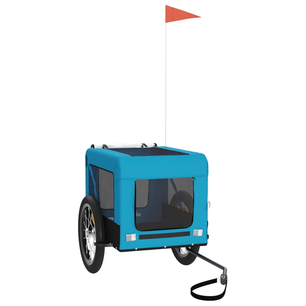 Vidaxl Dog Bike Trailer Oxford Fabric et Fer Bleu et noir