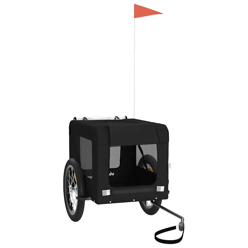 VidaXL remorque vélo pour chien tissu oxford et fer noir