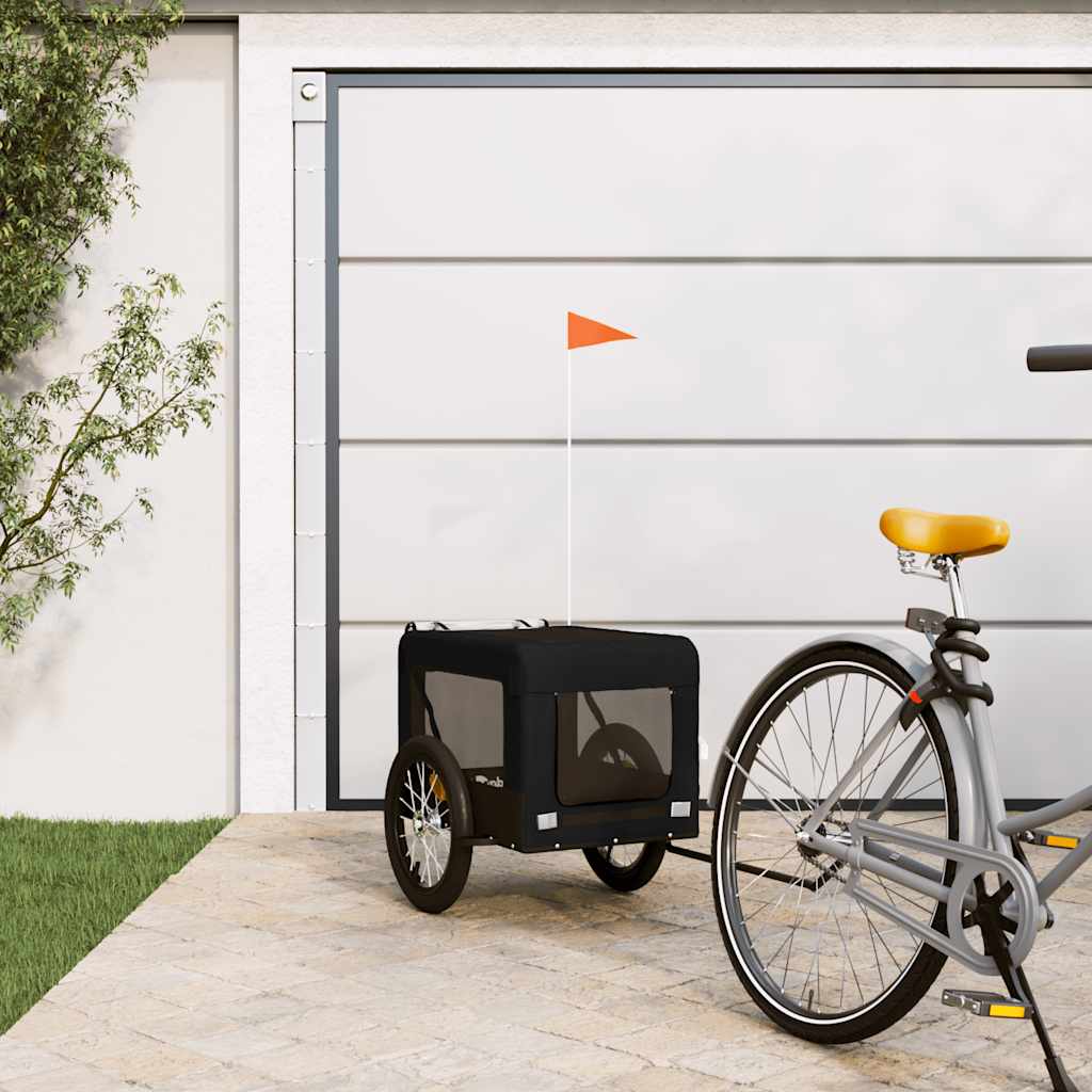 VidaXL remorque vélo pour chien tissu oxford et fer noir