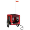 Vidaxl Dog Bike Trailer Oxford Fabric et Fer Rouge et noir