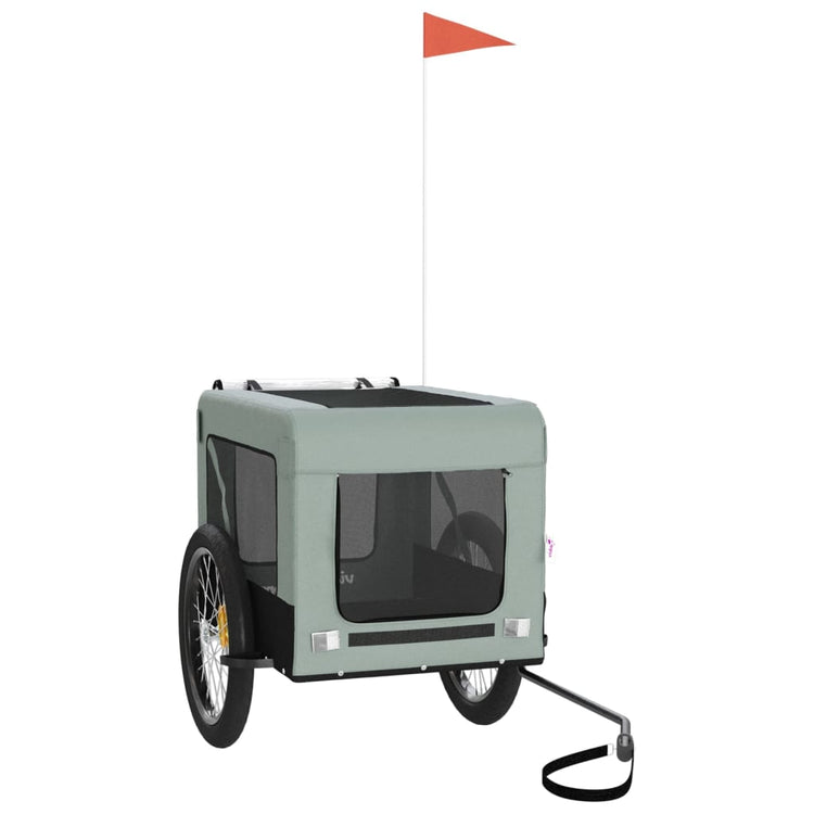 Vidaxl Dog Bike Trailer Oxford Fabric et Fer Grey and Black
