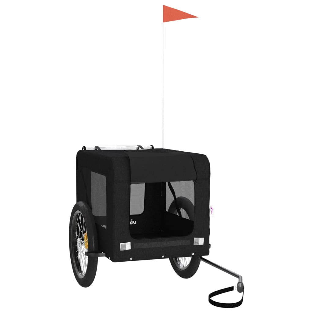 Vidaxl Dog Bike Trailer Oxford Fabric et Iron Black