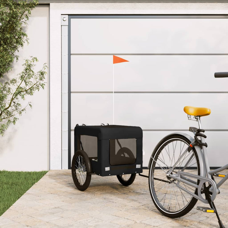Vidaxl Dog Bike Trailer Oxford Fabric et Iron Black