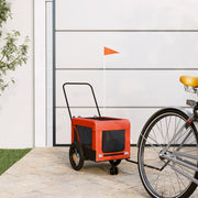 Vidaxl Dog Bike Trailer Oxford Fabric et Iron Orange and Black - afbeelding 1