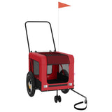Vidaxl Dog Bike Trailer Oxford Fabric et Fer Rouge et noir - afbeelding 2