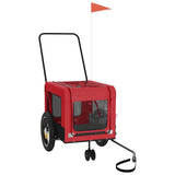 Vidaxl Dog Bike Trailer Oxford Fabric et Fer Rouge et noir - afbeelding 3