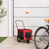 Vidaxl Dog Bike Trailer Oxford Fabric et Fer Rouge et noir - afbeelding 1