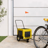 Vidaxl Dog Bike Trailer Oxford Fabric et Fon Jaune et noir - afbeelding 1