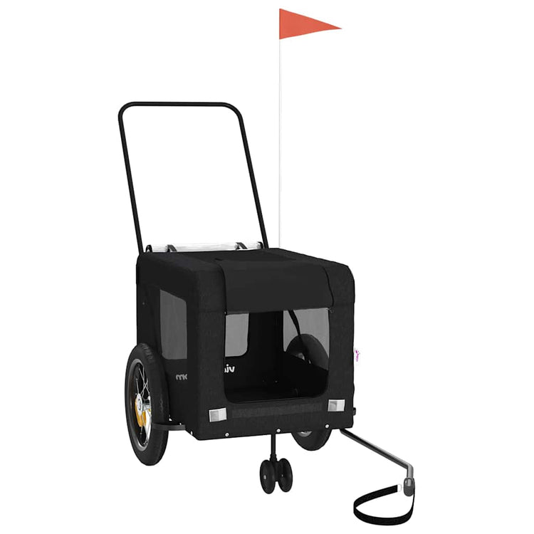 VidaXL remorque vélo pour chien tissu oxford et fer noir