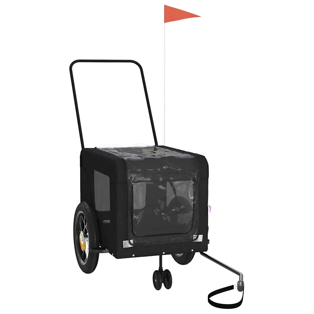 VidaXL remorque vélo pour chien tissu oxford et fer noir