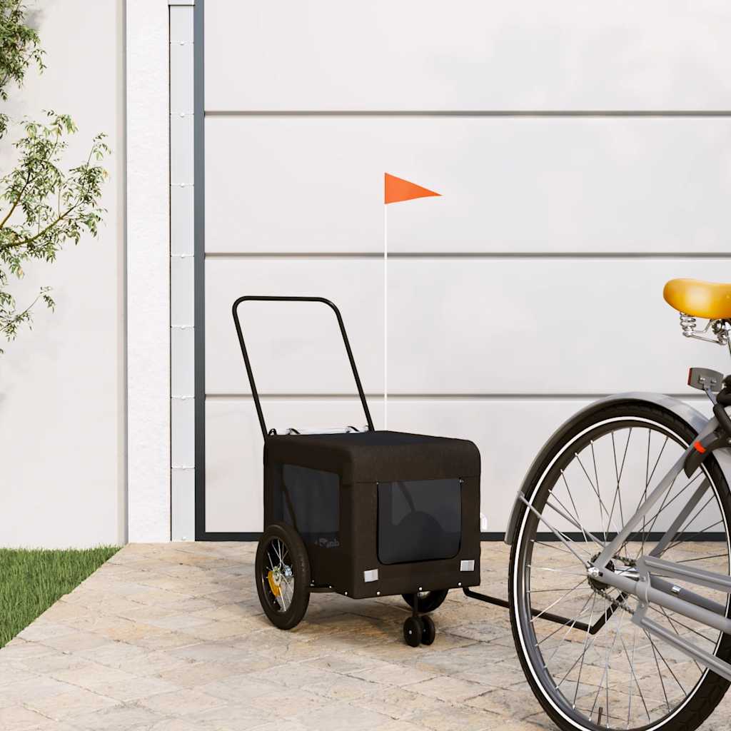 VidaXL remorque vélo pour chien tissu oxford et fer noir