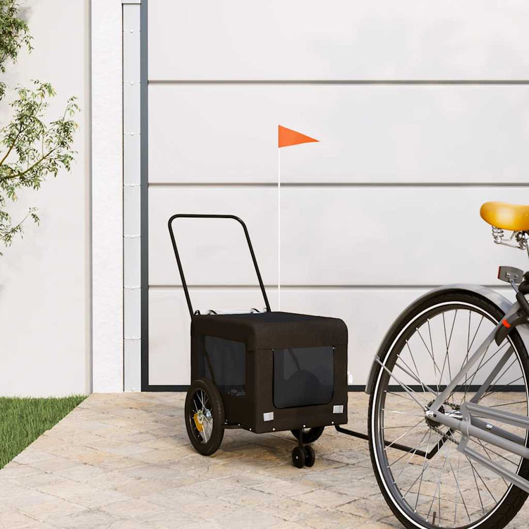 VidaXL remorque vélo pour chien tissu oxford et fer noir