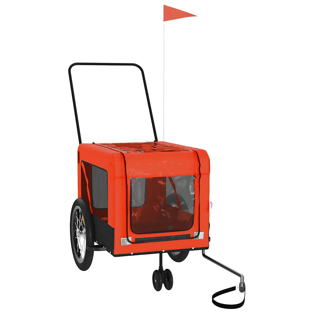 VidaXL remorque vélo pour chien tissu oxford et fer orange et noir