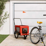 VidaXL remorque vélo pour chien tissu oxford et fer orange et noir - afbeelding 1