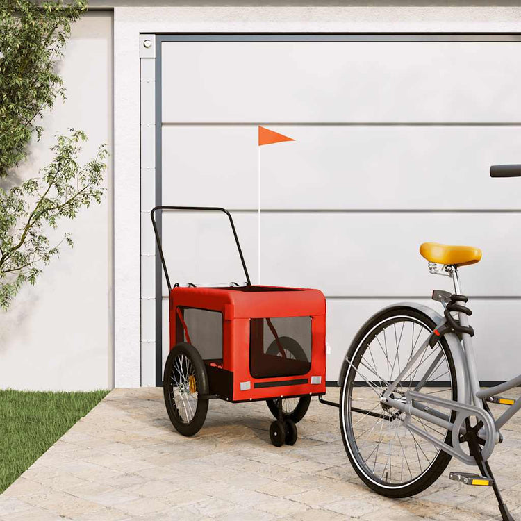 VidaXL remorque vélo pour chien tissu oxford et fer orange et noir