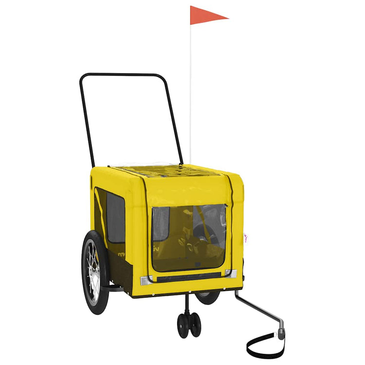 VidaXL remorque vélo pour chien tissu oxford et fer jaune et noir