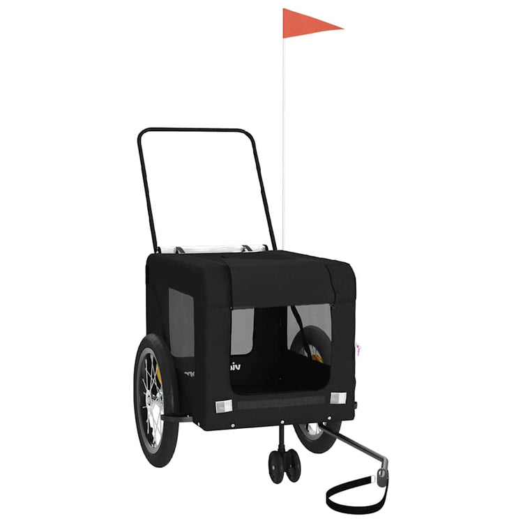 VidaXL remorque vélo pour chien tissu oxford et fer noir