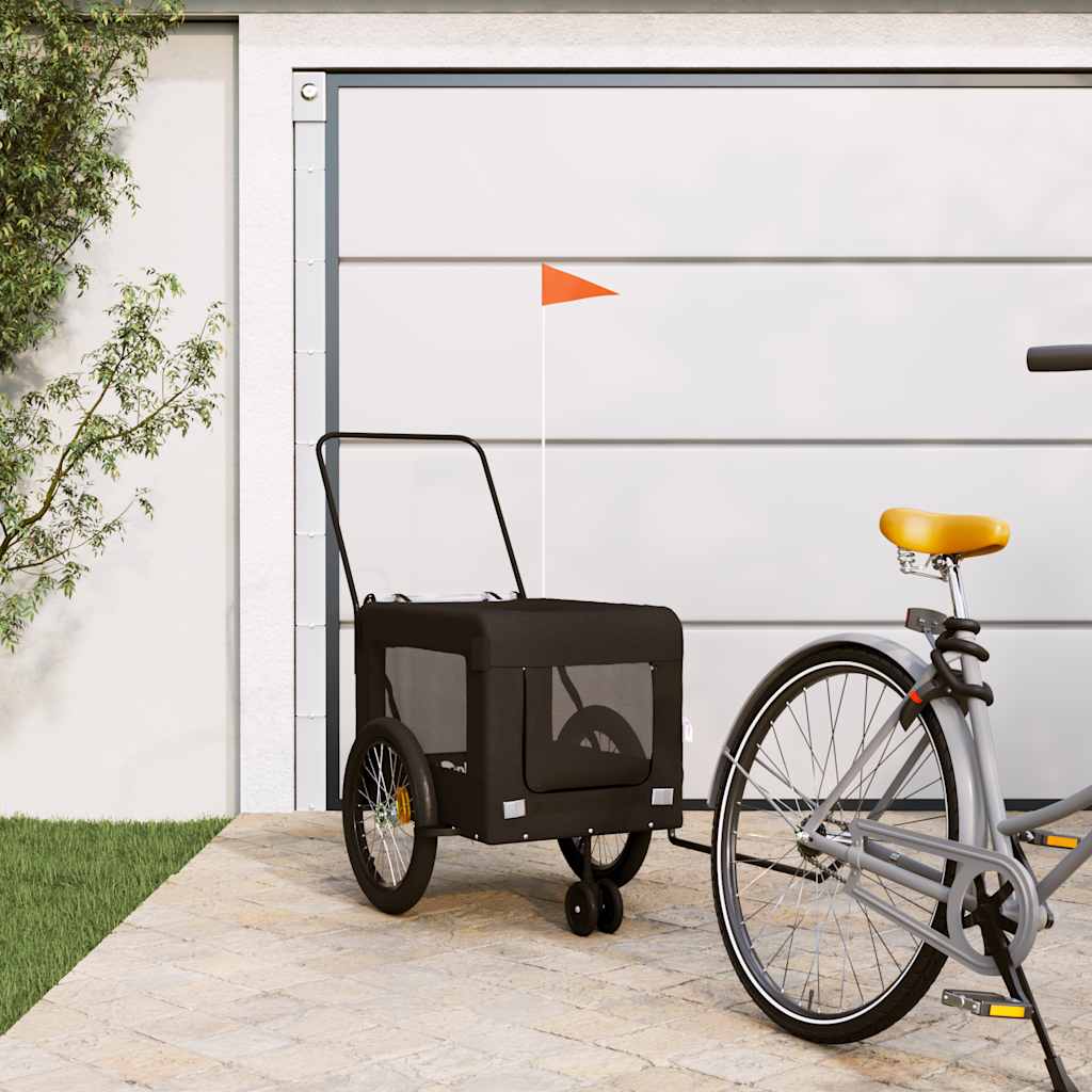 VidaXL remorque vélo pour chien tissu oxford et fer noir