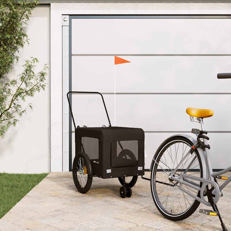 VidaXL remorque vélo pour chien tissu oxford et fer noir