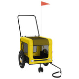 Vidaxl Dog Bike Trailer Oxford Fabric et Fon Jaune et noir - afbeelding 2