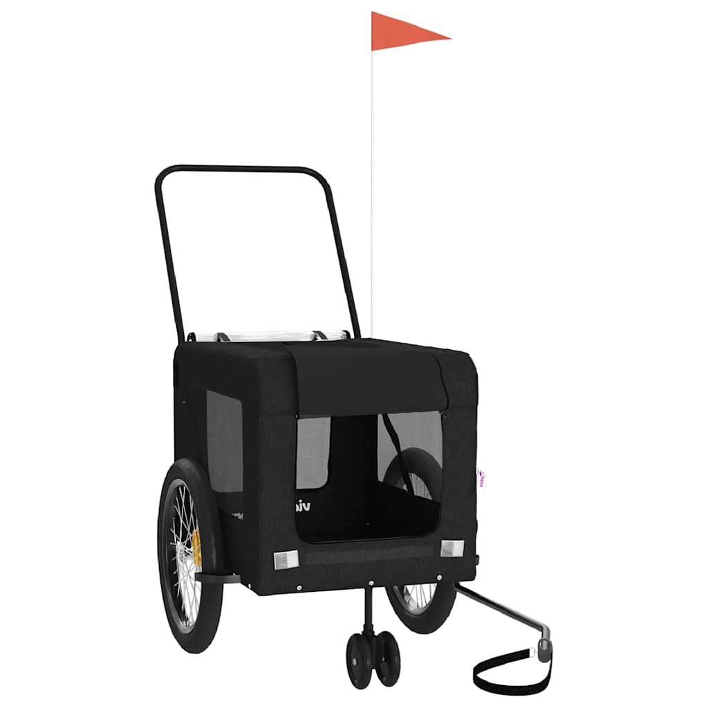 Vidaxl Dog Bike Trailer Oxford Fabric et Iron Black