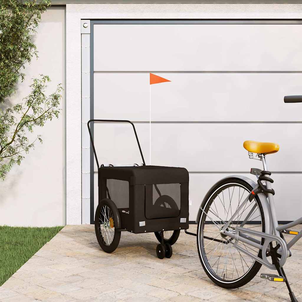 Vidaxl Dog Bike Trailer Oxford Fabric et Iron Black
