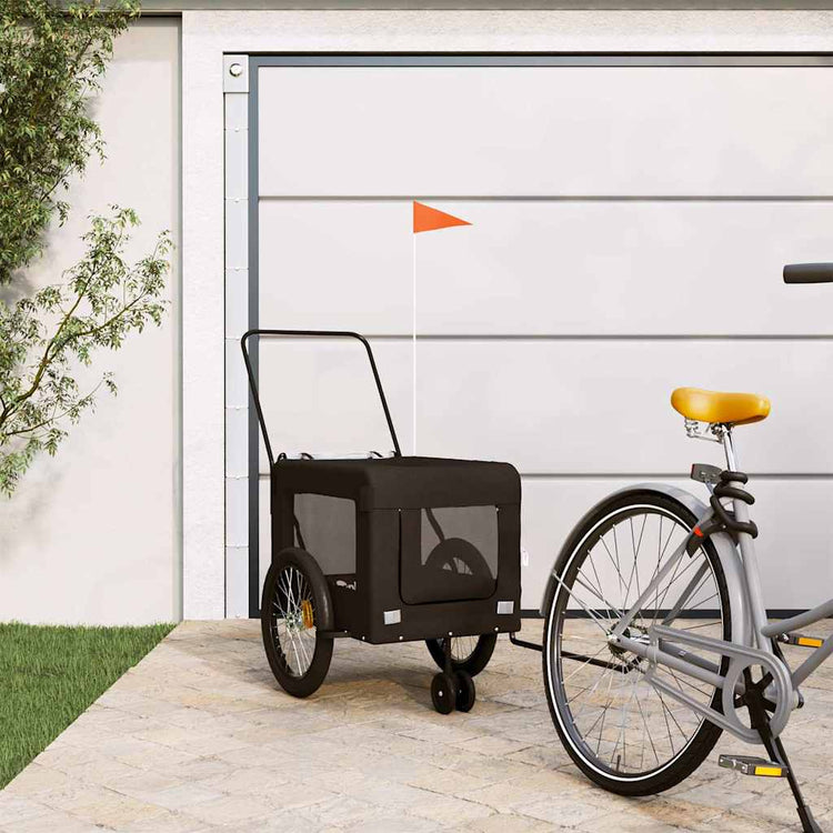 Vidaxl Dog Bike Trailer Oxford Fabric et Iron Black