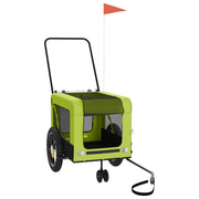 Vidaxl Dog Bike Trailer Oxford Fabric et Green et noir - afbeelding 2
