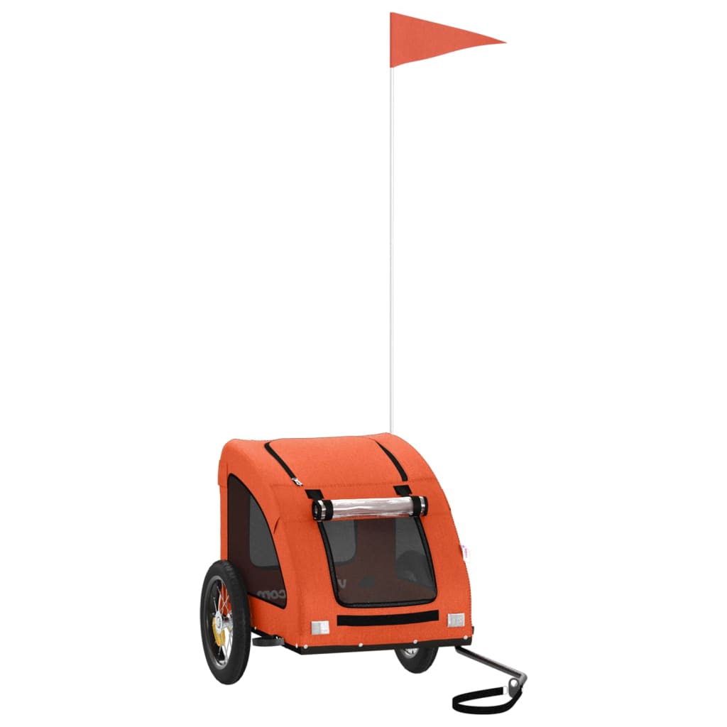 Vidaxl Dog Bike Trailer Oxford Fabric et Iron Orange