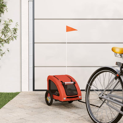 Vidaxl Dog Bike Trailer Oxford Fabric et Iron Orange