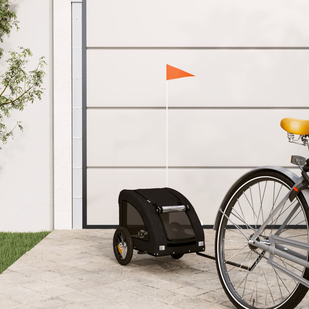 Vidaxl Dog Bike Trailer Oxford Fabric et Iron Black