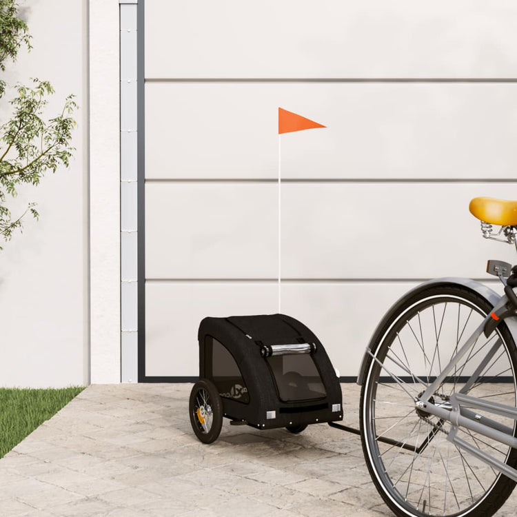 Vidaxl Dog Bike Trailer Oxford Fabric et Iron Black