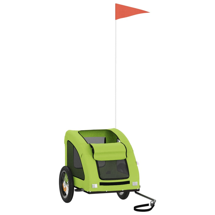 Vidaxl Dog Bike Trailer Oxford Fabric et Green de fer
