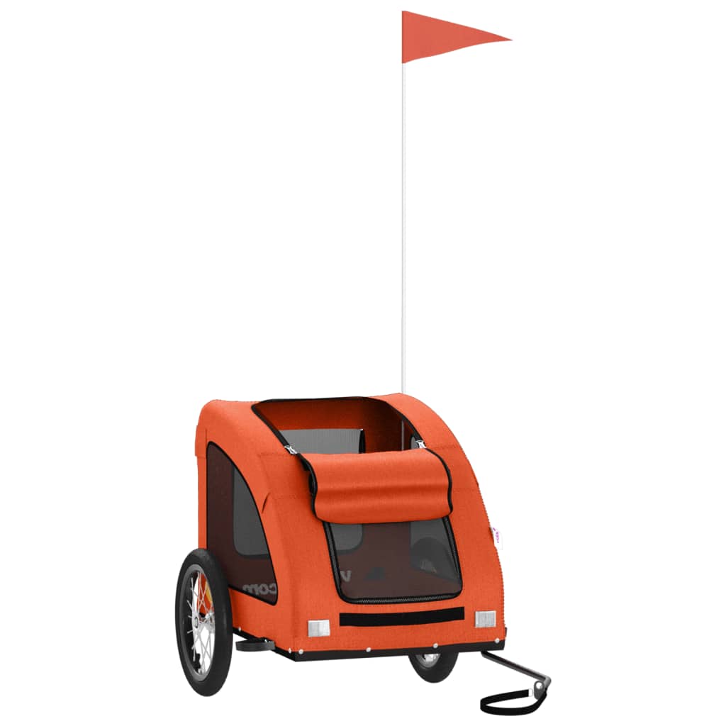 Vidaxl Dog Bike Trailer Oxford Fabric et Iron Orange