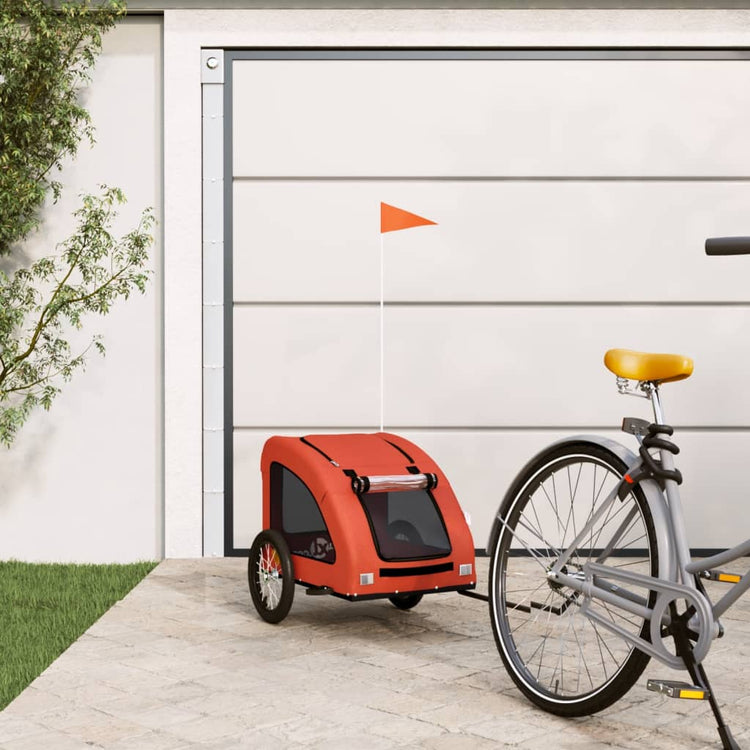 Vidaxl Dog Bike Trailer Oxford Fabric et Iron Orange