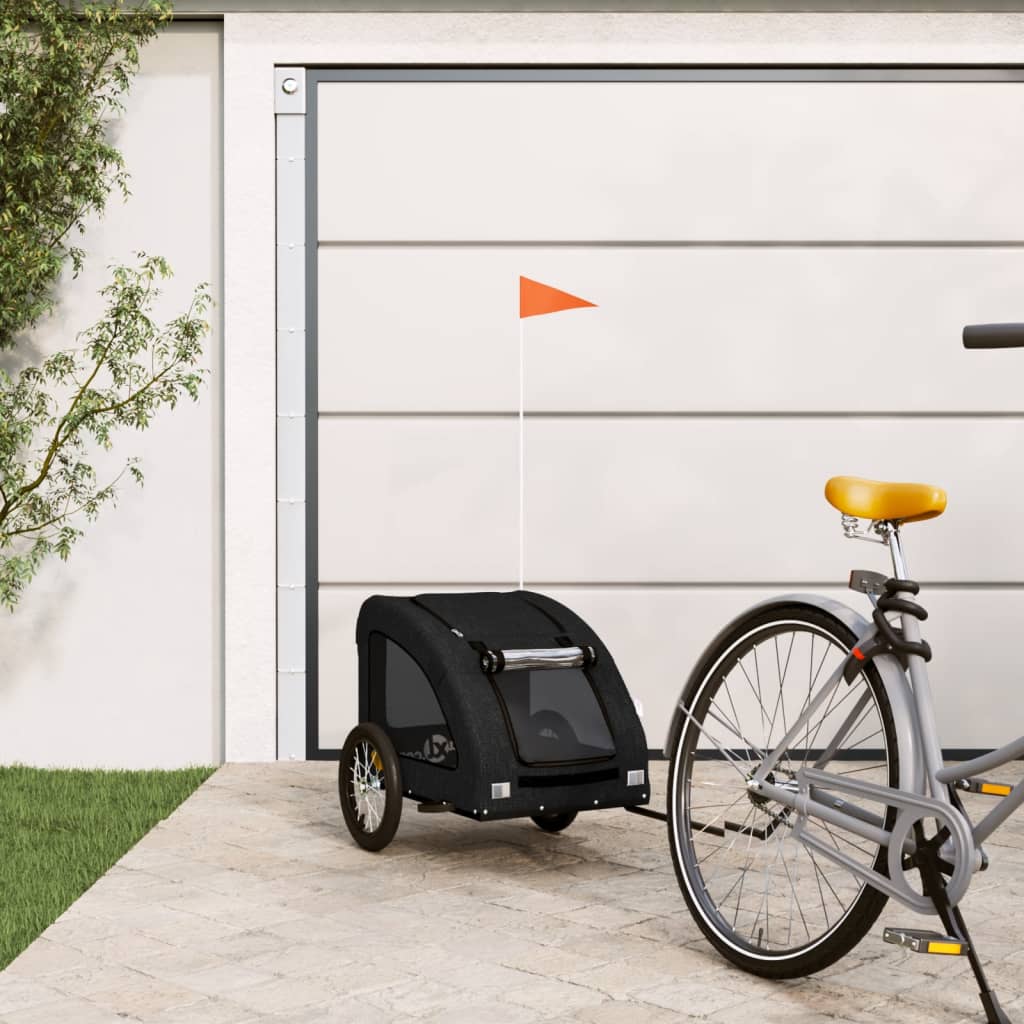 Vidaxl Dog Bike Trailer Oxford Fabric et Iron Black