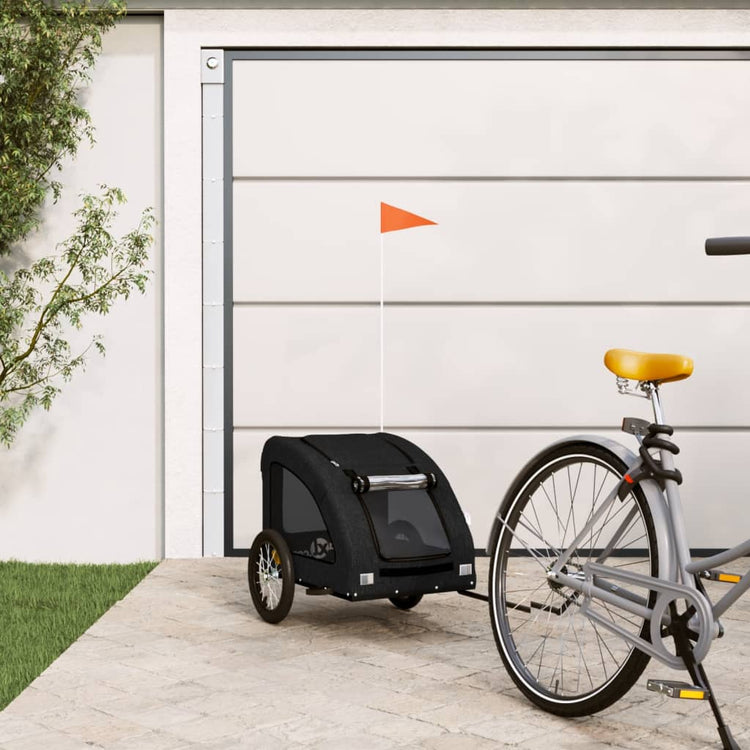 Vidaxl Dog Bike Trailer Oxford Fabric et Iron Black