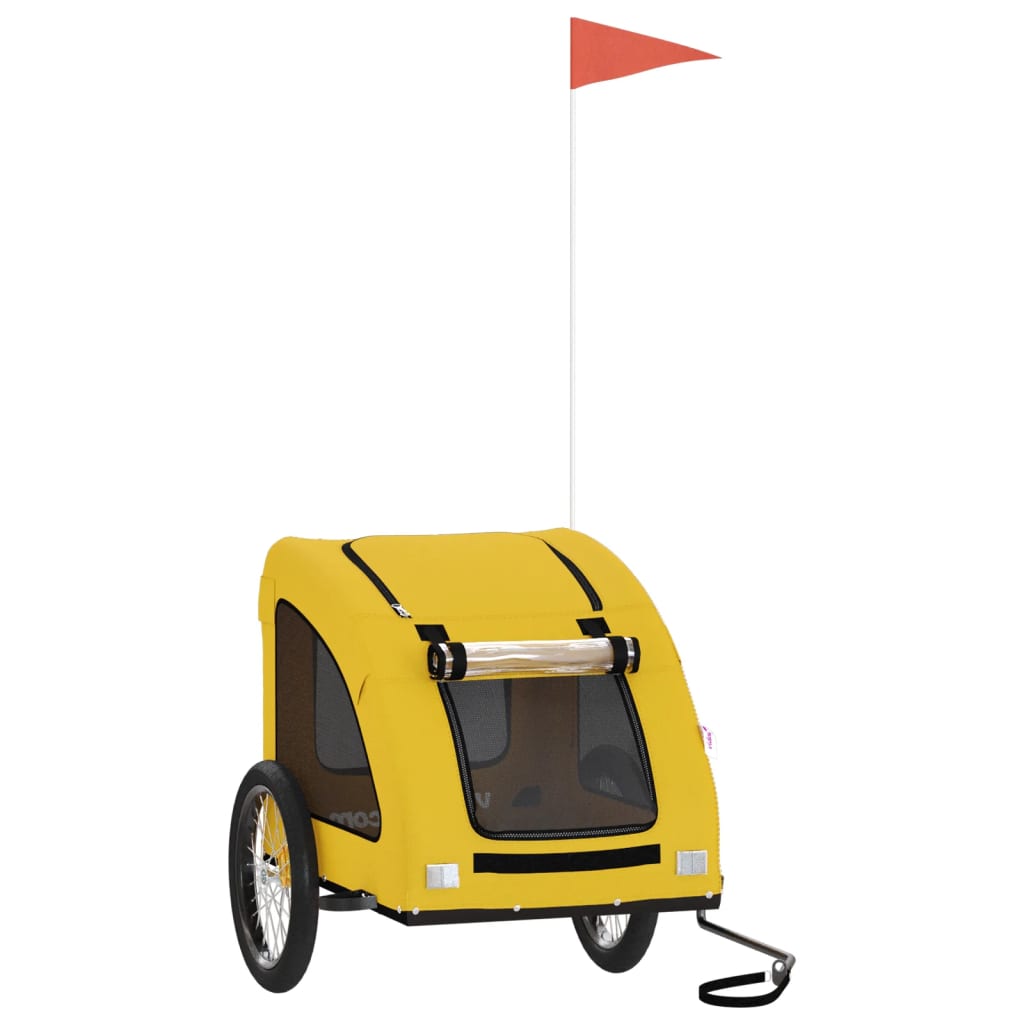 Vidaxl Dog Bike Trailer Oxford Fabric et Iron Yellow