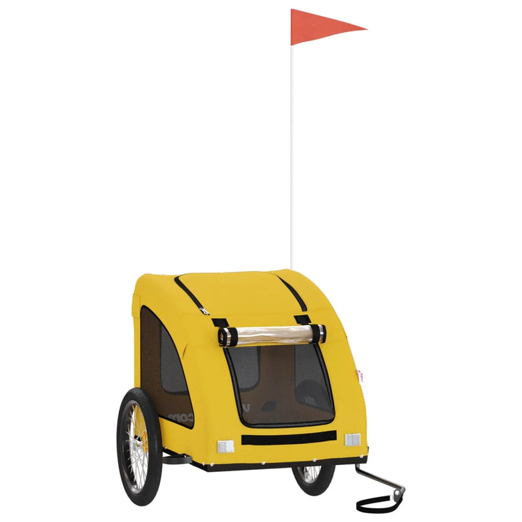 Vidaxl Dog Bike Trailer Oxford Fabric et Iron Yellow