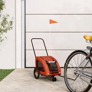 Vidaxl Dog Bike Trailer Oxford Fabric et Iron Orange and Gray - afbeelding 1